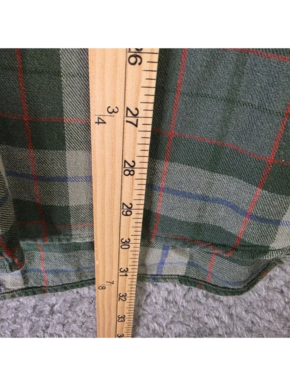 Duluth Trading Co Mens 3XL Green Plaid Button-Front Shirt 100% Cotton Dual Chest - Picture 7 of 9